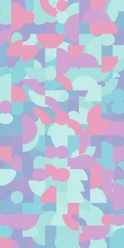 A lively arrangement of overlapping rounded and angular forms creates a soo.. Stock Illustration