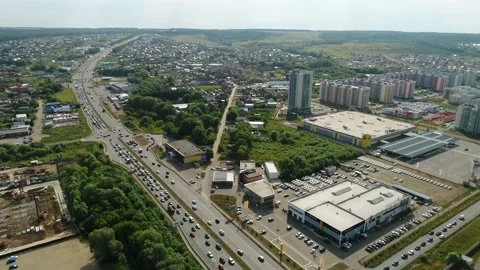 Lively Big Kazan Ring. Summer. Tatarstan. View from Above. Stock Footage 174732237