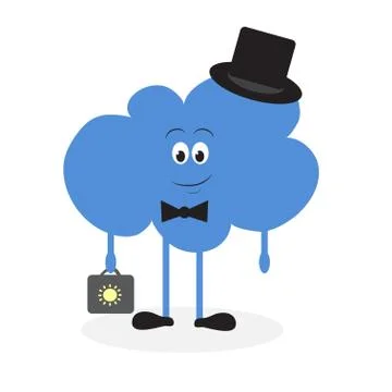 Lively cloud with a suitcase Stock Illustration