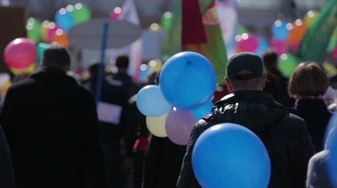 Lively crowd at the demonstration Stock Footage 49654275