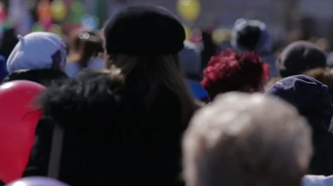 Lively crowd at the demonstration Stock Footage 49654332