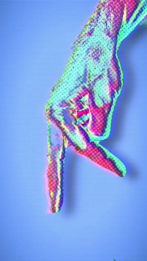 Lively hand walking motion in psychedelic style. Cutout Style Vídeo Stock 277230086