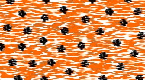 Lively polka dot design featuring contrasting orange and black elements Stock Illustration