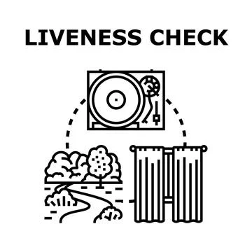 Liveness check biometric verification security technology concept Stock Illustration