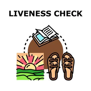 Liveness check concept for secure identity verification Stock Illustration