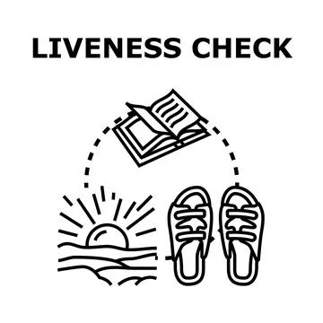 Liveness check concept for secure identity verification Stock Illustration