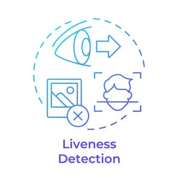 Liveness detection blue gradient concept icon Illustrazione stock