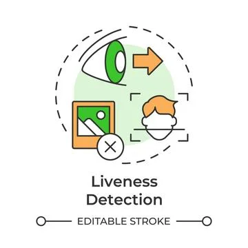 Liveness detection multi color concept icon Illustrazione stock