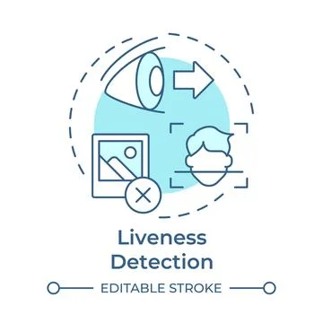 Liveness detection soft blue concept icon Illustrazione stock