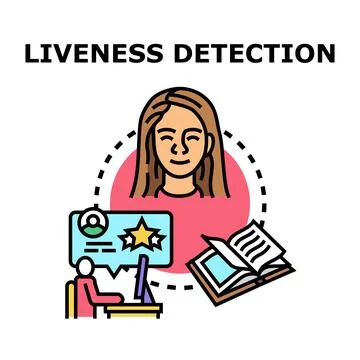 Liveness detection system verifying online user identity Stock Illustration