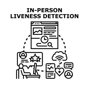 Liveness detection technology verifying digital identity online Illustrazione stock