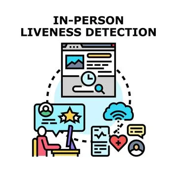 Liveness detection technology verifying digital identity online Stock Illustration