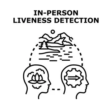 Liveness detection validating human presence and interaction Illustrazione stock