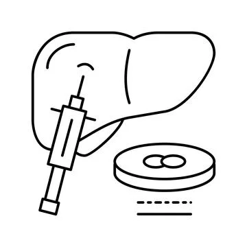 Liver biopsy line icon vector illustration Stock Illustration