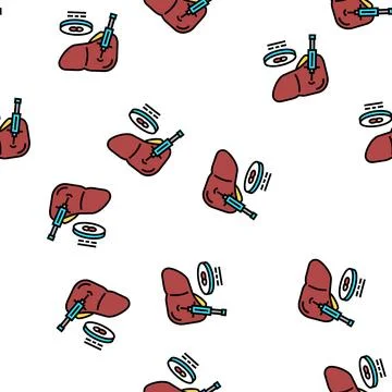 Liver biopsy vector seamless pattern Stock Illustration