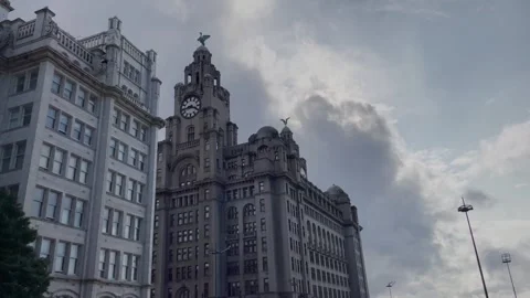 Liver Building birds dramatic sky Liverpool Stock Footage 252067834