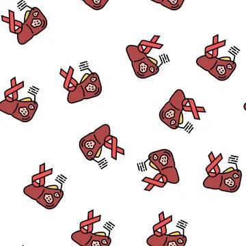 Liver cancer vector seamless pattern Stock Illustration