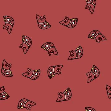 Liver cancer vector seamless pattern 스톡 일러스트