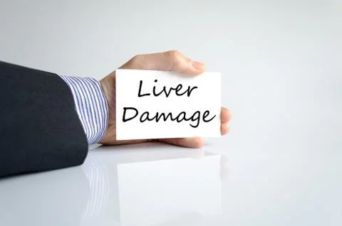 Liver damage text concept Foto stock