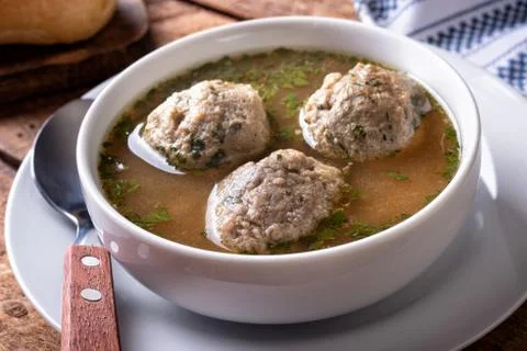 Liver Dumpling Soup Stock Photos
