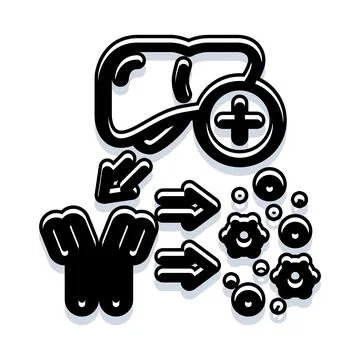 Liver function improving immune system response concept 库存插图