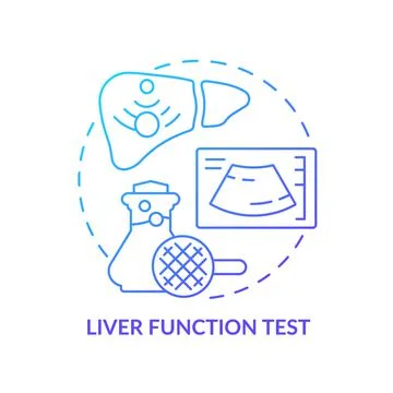 Liver function test blue gradient concept icon Stock Illustration
