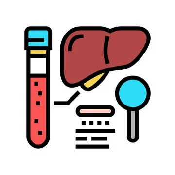 Liver function test hepatitis color icon vector illustration Stock Illustration