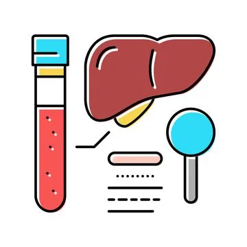 Liver function test hepatitis color icon vector illustration Stock Illustration