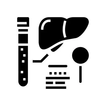 Liver function test hepatitis glyph icon vector illustration Stock Illustration