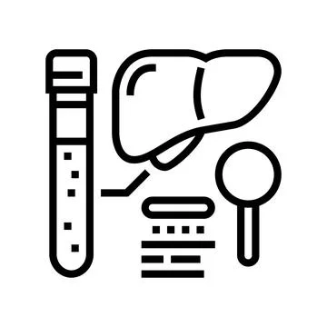 Liver function test hepatitis line icon vector illustration Stock Illustration