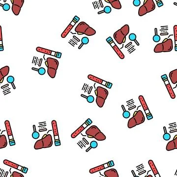 Liver function test hepatitis vector seamless pattern Stock Illustration