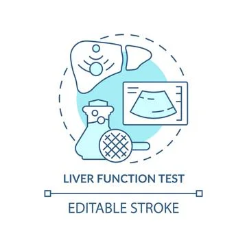Liver function test turquoise concept icon Stock Illustration