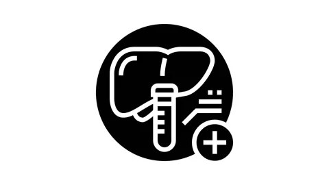 Liver function tests health check glyph icon animation Stock Footage 224838814