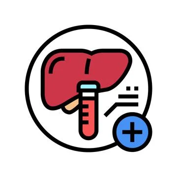 Liver function tests health check color icon vector illustration Stock Illustration