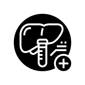 Liver function tests health check glyph icon vector illustration Stock Illustration