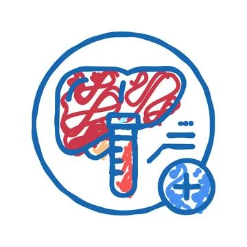 Liver function tests health check icon doodle illustration Stock Illustration
