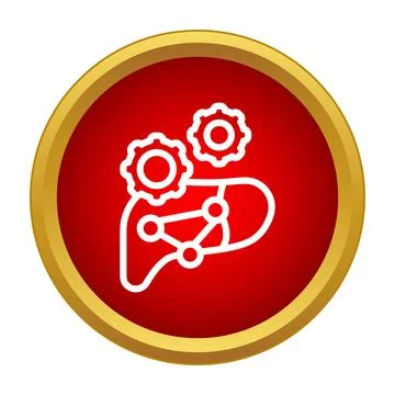 Liver health function and anatomical process icon Stock Illustration