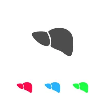 Liver icon flat Stock Illustration