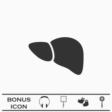 Liver icon flat Stock Illustration