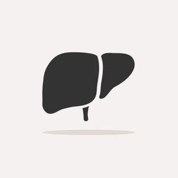 Liver icon with shadow on beige background Stock Illustration