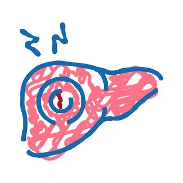 Liver organ having tumor causing pain illustration Stock Illustration