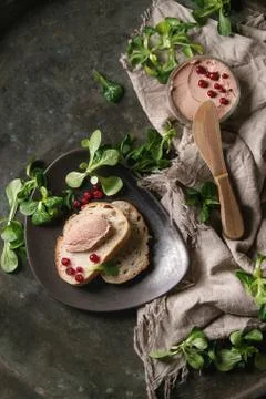 Liver paste with bread Stock Photos