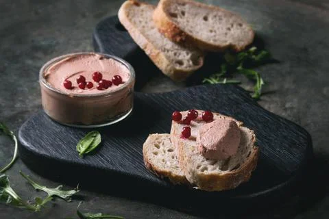 Liver paste with bread Stock Photos