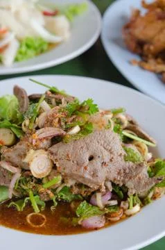 Liver salad , spicy dish 스톡 사진