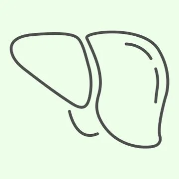 Liver thin line icon. Human liver body organ outline style pictogram on white Stock Illustration