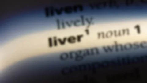 Liver word in a dictionary. Stock Footage 99562785