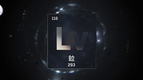 Livermorium as Element 116 of the Periodic Table 3D illustration on silver Stock-Footage 126451083