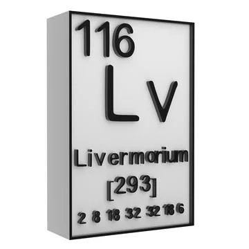 Livermorium,Phosphorus on the periodic table of the elements on white black.. Stock Illustration