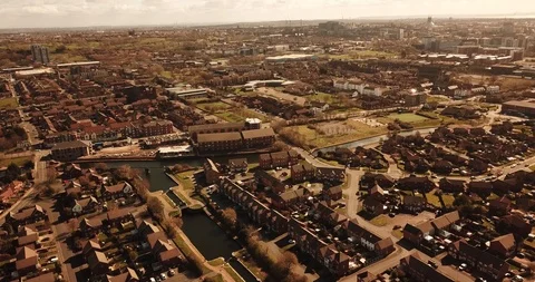 Liverpool - 4K - Drone Stock Footage 105205096