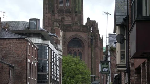 Liverpool Cathedral Streets Video stock 79742865